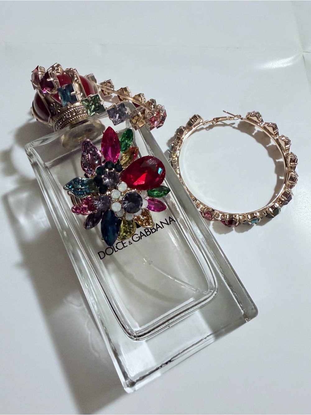 Crystal Statement Stretch ring & hoop earring set